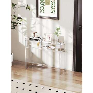 Solaround Acrylic Console Table with Storage Shelves