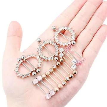 Lcolyoli Cat's Eye Nipple Rings - Stunning Body Jewelry