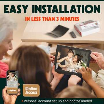 PixStar 15 inch Large Digital Frame WiFi | Free Unlimited Cloud | Share Videos and Photos by Email o...