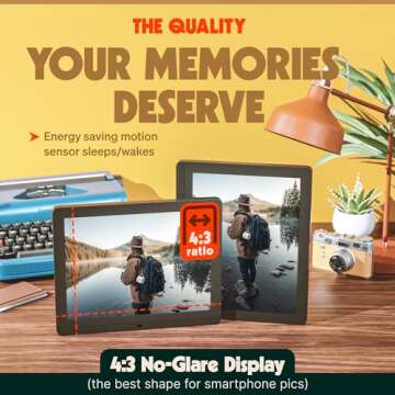 PixStar 15 inch Large Digital Frame WiFi | Free Unlimited Cloud | Share Videos and Photos by Email or App | Motion Sensor | Best USNews Digital Photo Frame 2024 | Large Electronic Picture Frame