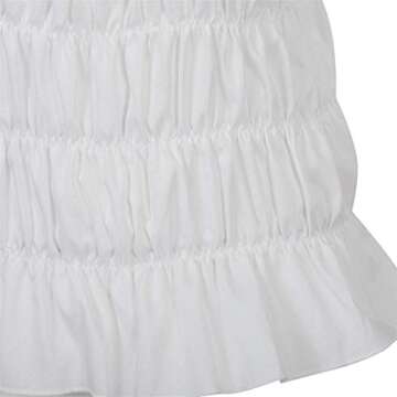 Women Renaissance Blouse Victorian Steampunk Pirate Shirt Off Shoulder Short Sleeve Smocked Blouse Tops White Medium