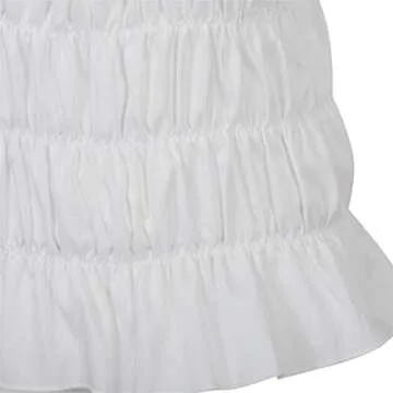 Women Renaissance Blouse Victorian Steampunk Pirate Shirt Off Shoulder Short Sleeve Smocked Blouse Tops White Medium