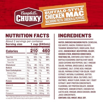 Campbell’s Chunky Buffalo-Style Chicken Mac Soup - Flavorful 18.8 oz Can