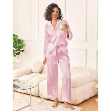 Ekouaer Women's Silk Satin Pajama Sets - Luxurious Sleepwear