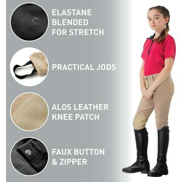 HORZE Nora Kids' English Breeches with Knee Patches