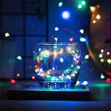 String Lights, Waterproof LED String Lights,2 Pack 20ft 60 LED Festival Decorations Crafting Battery Powered Copper Wire Starry Fairy Lights (Multicolor)