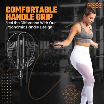 STARFIT Adjustable Lightweight Jump Rope - Tangle-Free Design for Cardio, HIIT, and Endurance Training - Durable Fitness Skipping Rope for All Levels.