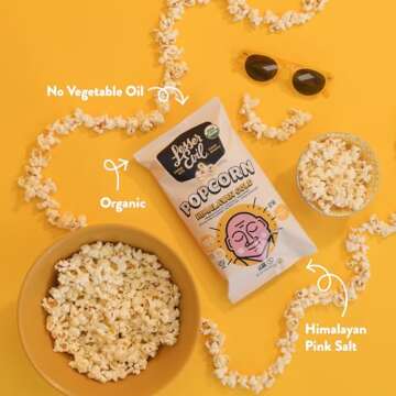 LesserEvil Himalayan Gold Salt Organic Popcorn, Premium Quality, Minimally Processed, No Vegetable Oil, 0.88 oz (Pack of 12)
