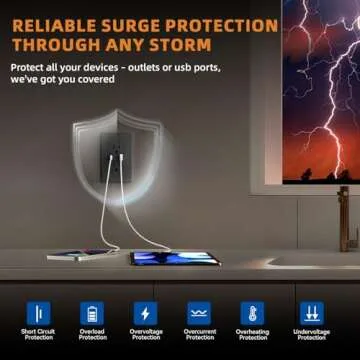 ELEGRP USB Charger Wall Outlet, USB Receptacle with Type A & Type C USB Ports, 15 Amp Duplex Tamper Resistant Receptacle Plug NEMA 5-15R, Wall Plate Included, UL Listed (10 Pack, Matte Black)