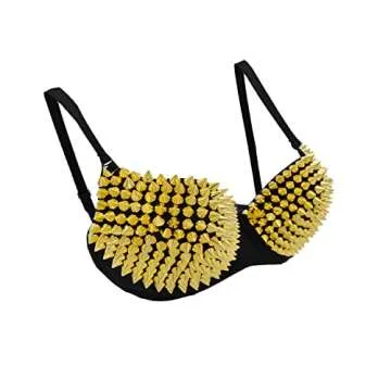 Anlydia Women's Sparkle Glitter Bra Top Rave Dance Belly Dancing Crop Tops Costume Clubwear