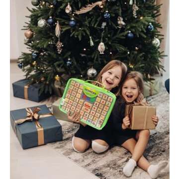 Large Wooden Stamp Premium Set for Kids. 72 Pcs Alphabet Stamps. Letters, Numbers, 3-Color Washable Ink Pad, 3 Refill Bottles, Activity Book. Ideal Creativity Kit for Back to School