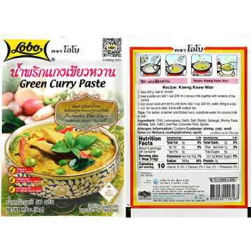 Lobo Variety Curry Paste (Red, Green, Yellow, Masaman, Panang Curry Paste - One of Each, 5 Total)