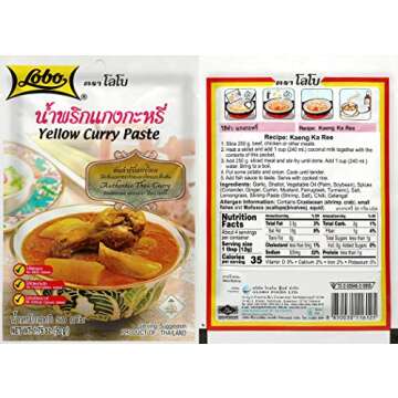 Lobo Variety Curry Paste (Red, Green, Yellow, Masaman, Panang Curry Paste - One of Each, 5 Total)