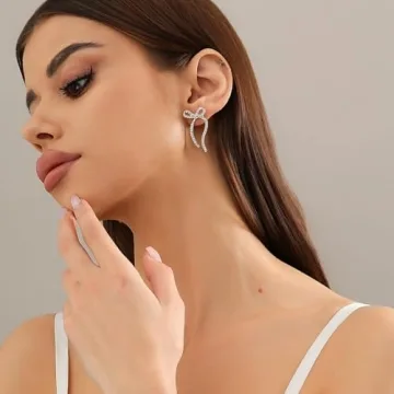 Elegant Long Chain Bow Tassel Earrings for Women