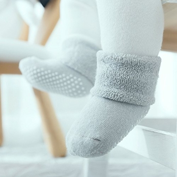 VWU Baby Toddler Kids Warm Thick Cotton Socks with Grips