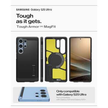 Spigen Tough Armor (Ai) MagFit Designed for Galaxy S25 Ultra Case [Kickstand] [Wireless Charging] (2...