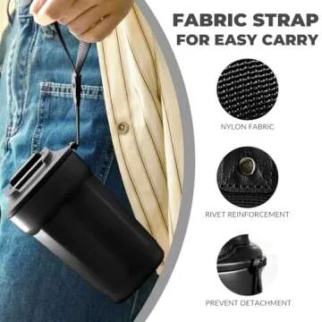 Puraville 12oz Stainless Steel Tumbler, Double Wall Vacuum Insulated Coffee Tumbler Travel Coffee Mug with Leak Proof Lid, Reusable Thermal Cup for Hot and Cold Drinks, Black