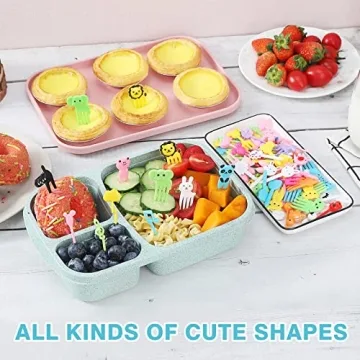106 Pcs Fun Food Picks for Kids | Cute Animal Bento Decorations