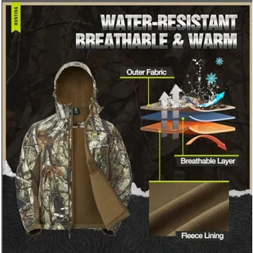 TIDEWE Men’s Hunting Suit Features Fleece Lining & Pockets