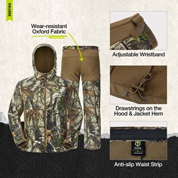 TIDEWE Men’s Hunting Suit Features Fleece Lining & Pockets