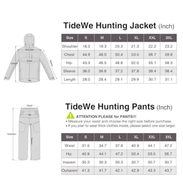 TIDEWE Men’s Hunting Suit Features Fleece Lining & Pockets