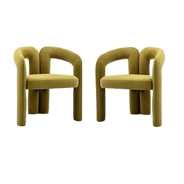 SZLIZCCC Modern Dining Chair Set of 2 - Upholstered Velvet Chairs for Living Room & Kitchen
