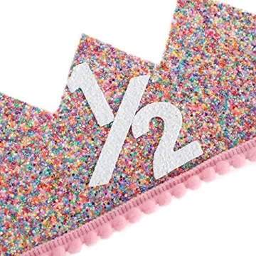 Rainbow Crown for Half Birthday Party - Glitter Crown, Kids Hats, Baby Photo Props, Birthday Decoration, Girls Hair Accessories