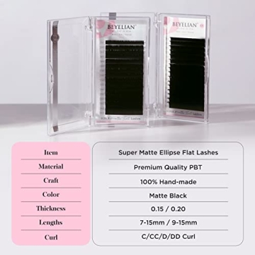 Beyelian Flat Eyelash Extensions - Soft, Comfortable, Natural Look