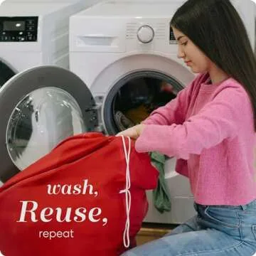 Nylon Laundry Bag - Locking Drawstring Closure and Machine Washable. These Bags will Fit a Laundry Basket or Hamper and Strong Enough to Carry up to Three Loads of Clothes. (Red)