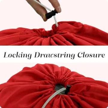 Nylon Laundry Bag - Locking Drawstring Closure and Machine Washable. These Bags will Fit a Laundry Basket or Hamper and Strong Enough to Carry up to Three Loads of Clothes. (Red)