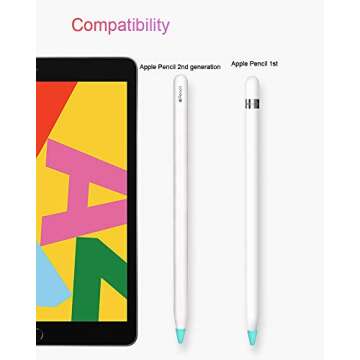 JanCalm for Apple Pencil Tips Cover,(10 Colors) Premium Silicone Slim Lightweight Thin Protective Case Noiseless Drawing for Apple Pencil 1st Gen/Pencil (2nd Generation) (10 Pcs,Box Pack)