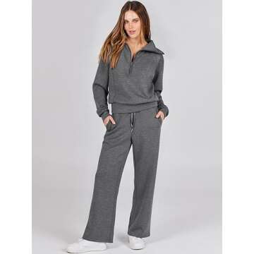 ANRABESS Women Oversized Sweatshirt & Sweatpants Tracksuit Set 2025