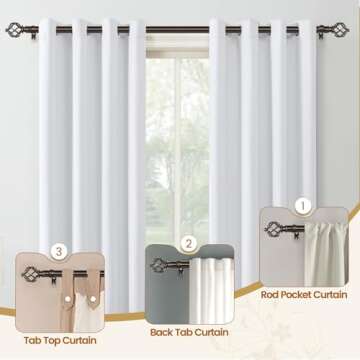 KAMANINA Curtain Rods for Windows 66 to 120 Inch, 3/4 Inch Antique Bronze Curtain Rod 32 to 115 Inches (2.6-9.6ft) Splicing Adjustable Single Drapery Rod with Twisted Cage Finial