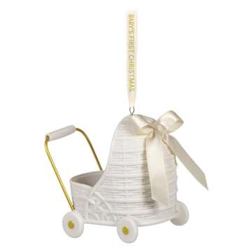 Hallmark Keepsake Christmas Ornament 2024, Baby's First Christmas Pram, Porcelain, Baby Gift