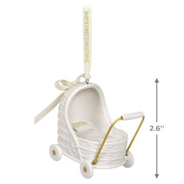 Hallmark Keepsake Christmas Ornament 2024, Baby's First Christmas Pram, Porcelain, Baby Gift