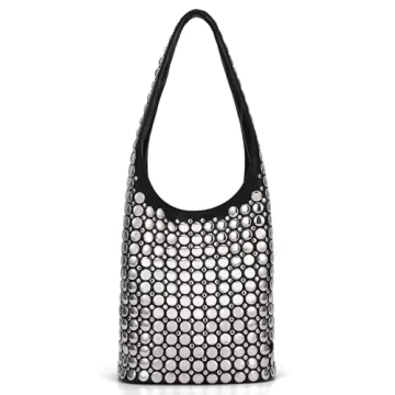 YFGBCX Vegan Leather Studded Tote Bag - Stylish Y2K Purse for Women