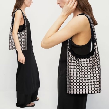 Vegan Leather Studded Tote Bag Y2K Purse for Women