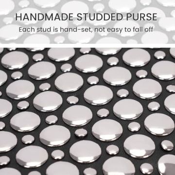 Vegan Leather Studded Tote Bag Y2K Purse for Women