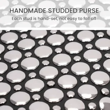 Vegan Leather Studded Tote Bag Y2K Purse for Women