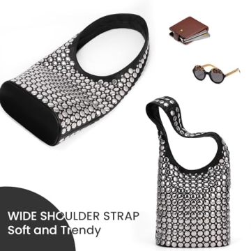 Vegan Leather Studded Tote Bag Y2K Purse for Women