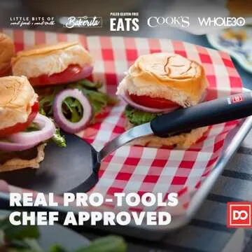 Silicone Turner Pancake Spatula - Nonstick Cookware Safe 600°F Heat-Resistant Flexible & Thin Cooking Flipper for Eggs - Reinforced Stainless Steel Core - BPA Free & Dishwasher Safe by DI ORO