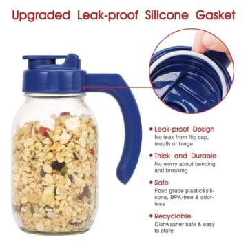 Durable Airtight Mason Jar Lids with Handle - 2 Pack