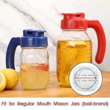 Durable Airtight Mason Jar Lids with Handle - 2 Pack