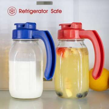 Durable Airtight Mason Jar Lids with Handle - 2 Pack