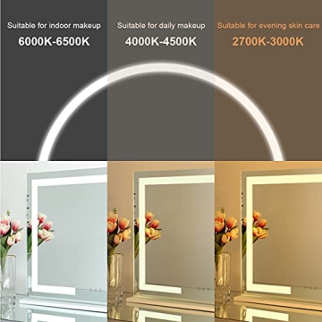 Large Hollywood Style Lighted Makeup Mirror with USB Port