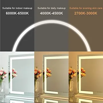 Large Hollywood Style Lighted Makeup Mirror with USB Port