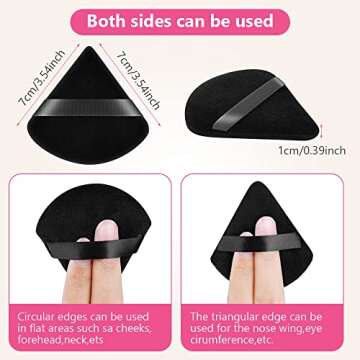 AUAUY 6 PCS Powder Puffs, Pure Cotton Soft Triangle Wedge Makeup Powder Puff for Loose Powder Minera...