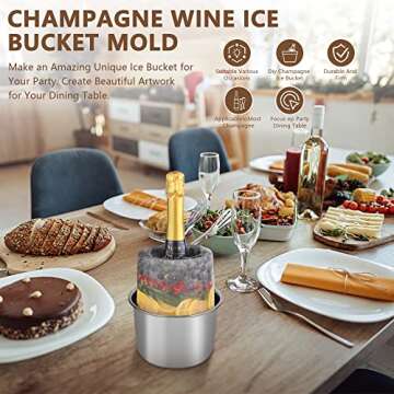 Champagne Ice Bucket, Wine Chiller Ice Mold, Diy Kinds of Ice Buckets You Like, Easily Make a Variety of Exquisite Champagne Wine Buckets, Beautiful Decoration to Your Party.