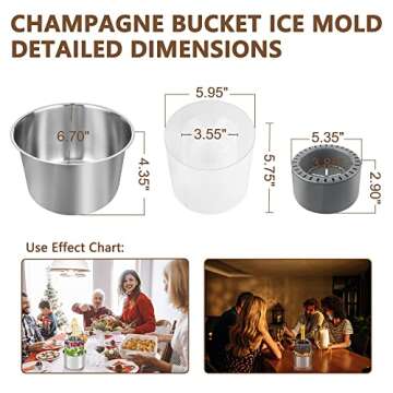 Champagne Ice Bucket, Wine Chiller Ice Mold, Diy Kinds of Ice Buckets You Like, Easily Make a Variety of Exquisite Champagne Wine Buckets, Beautiful Decoration to Your Party.