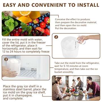 Champagne Ice Bucket, Wine Chiller Ice Mold, Diy Kinds of Ice Buckets You Like, Easily Make a Variety of Exquisite Champagne Wine Buckets, Beautiful Decoration to Your Party.